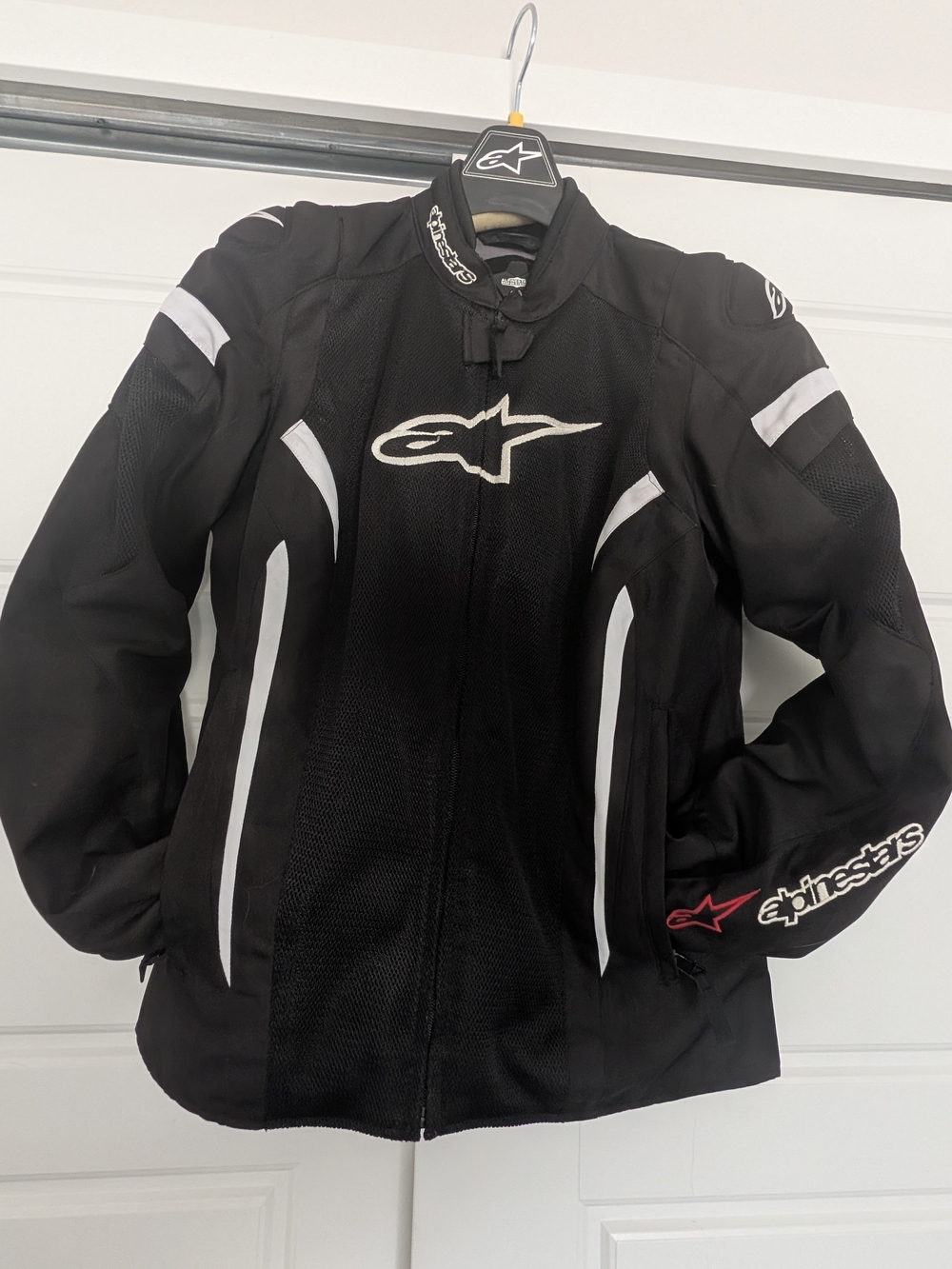 Alpinestars Black and White Women’s Fully Armored Motorcycle Jacket